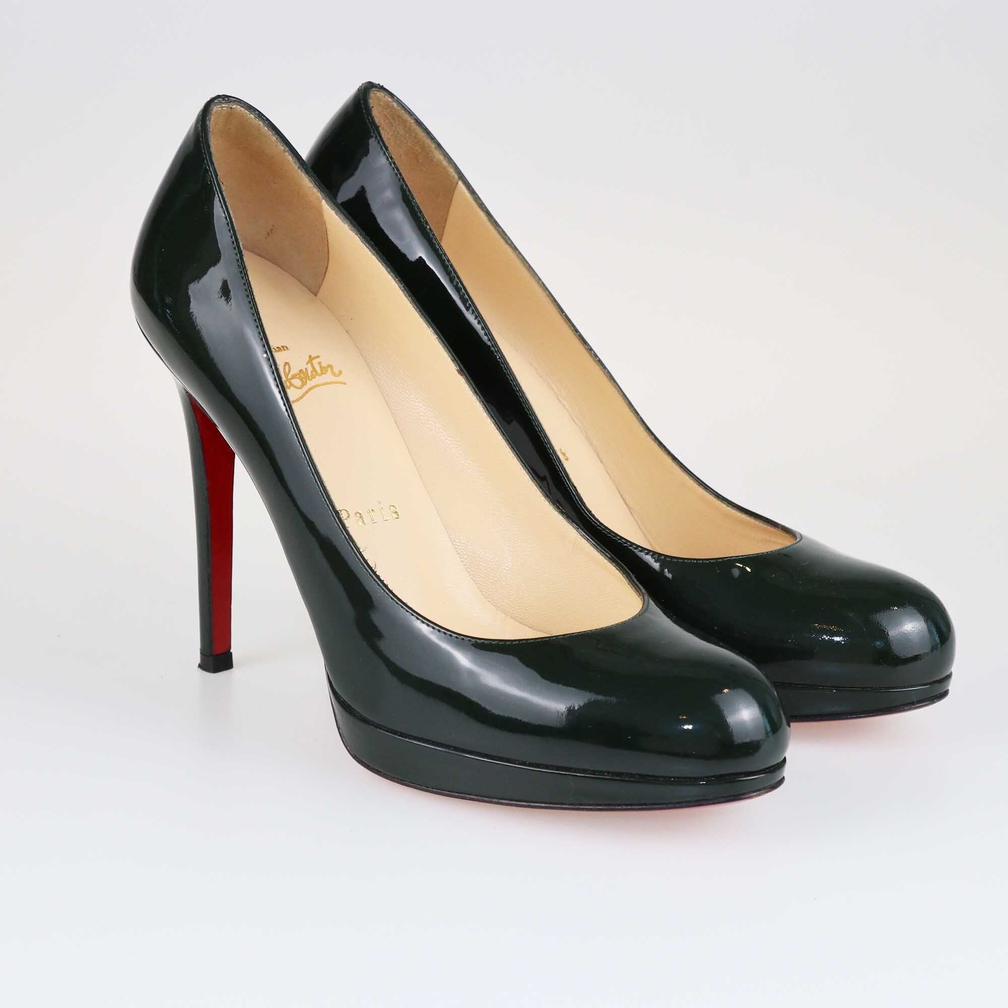 Christian Louboutin Dark Green New Simple Pumps Shoes Christian Louboutin 