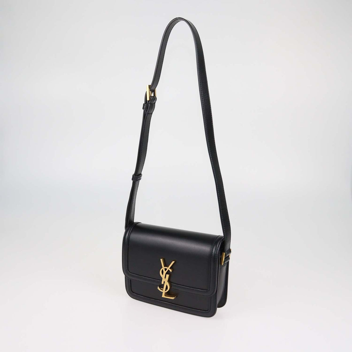 Saint Laurent Black Leather Solferini Shoulder Bag