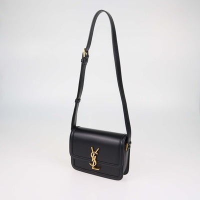 Saint Laurent Black Leather Solferini Shoulder Bag