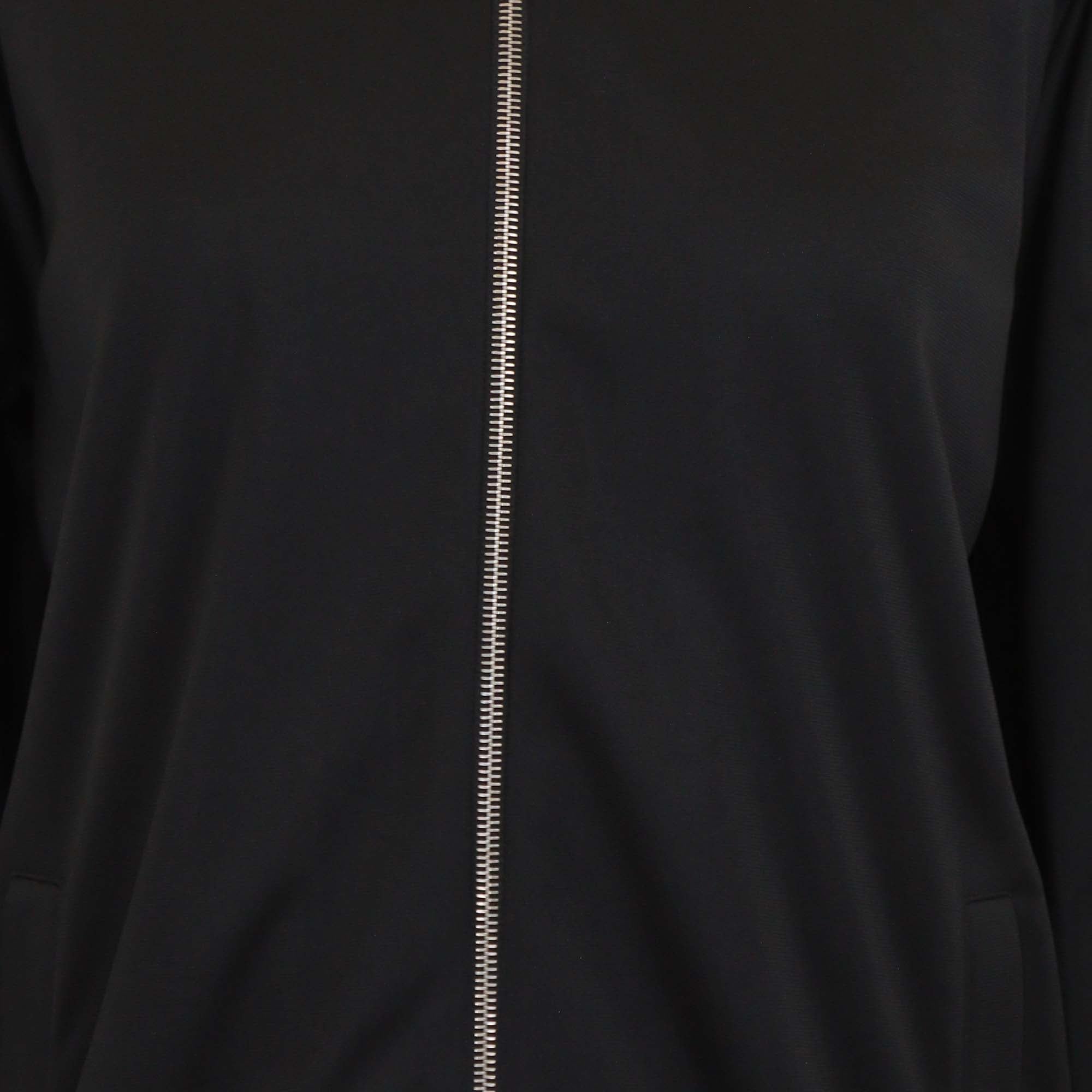 Dolce & Gabbana Black Jersey Side Logo Zipped up Jacket