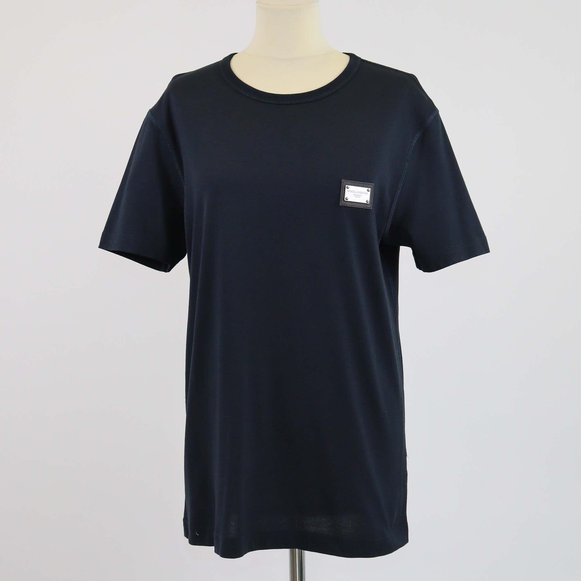 Dolce & Gabanna Navy Blue Logo Tag Short Sleeve T-Shirt Mens Dolce & Gabbana 