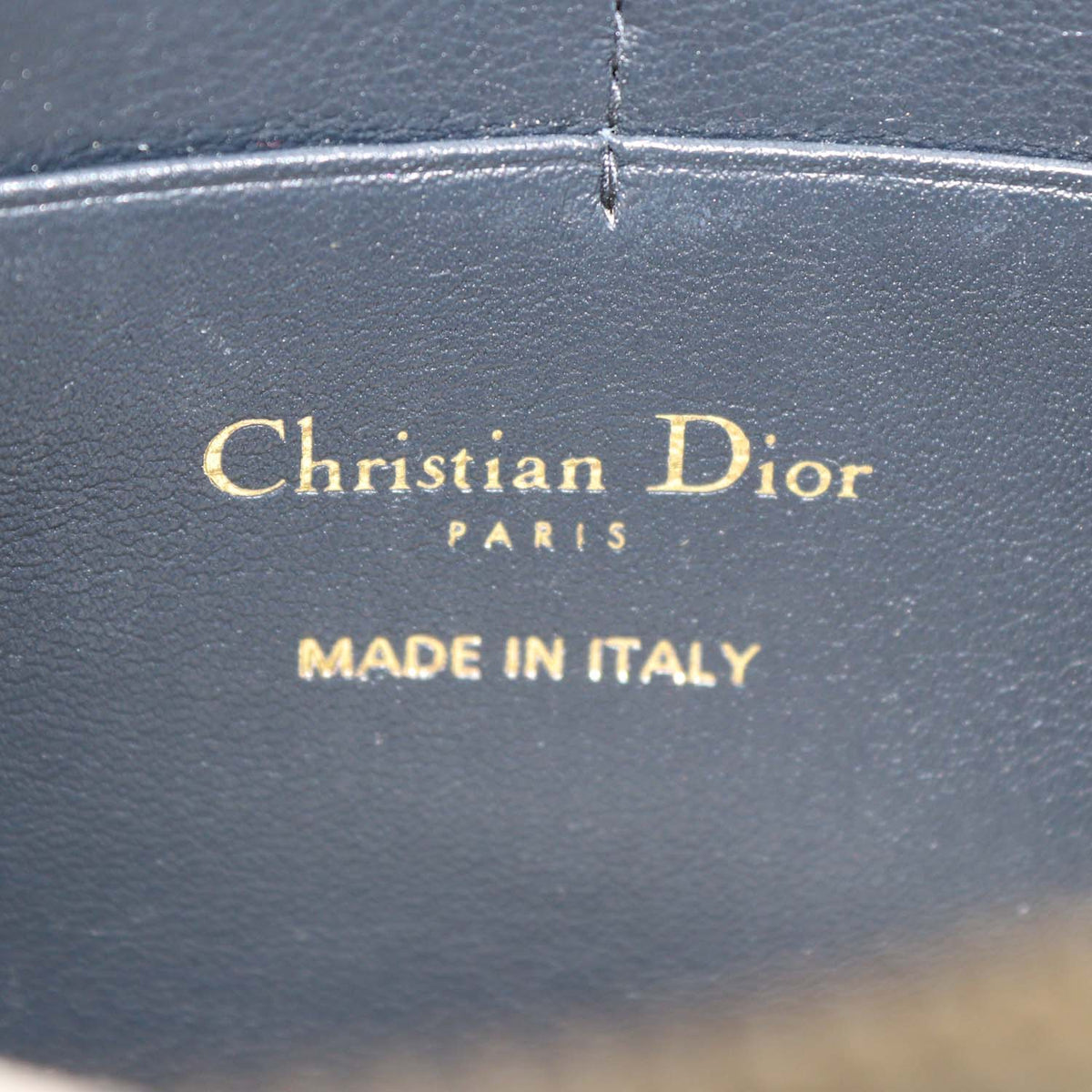 Christian Dior Navy Blue Oblique Canvas Saddle Chain Pouch