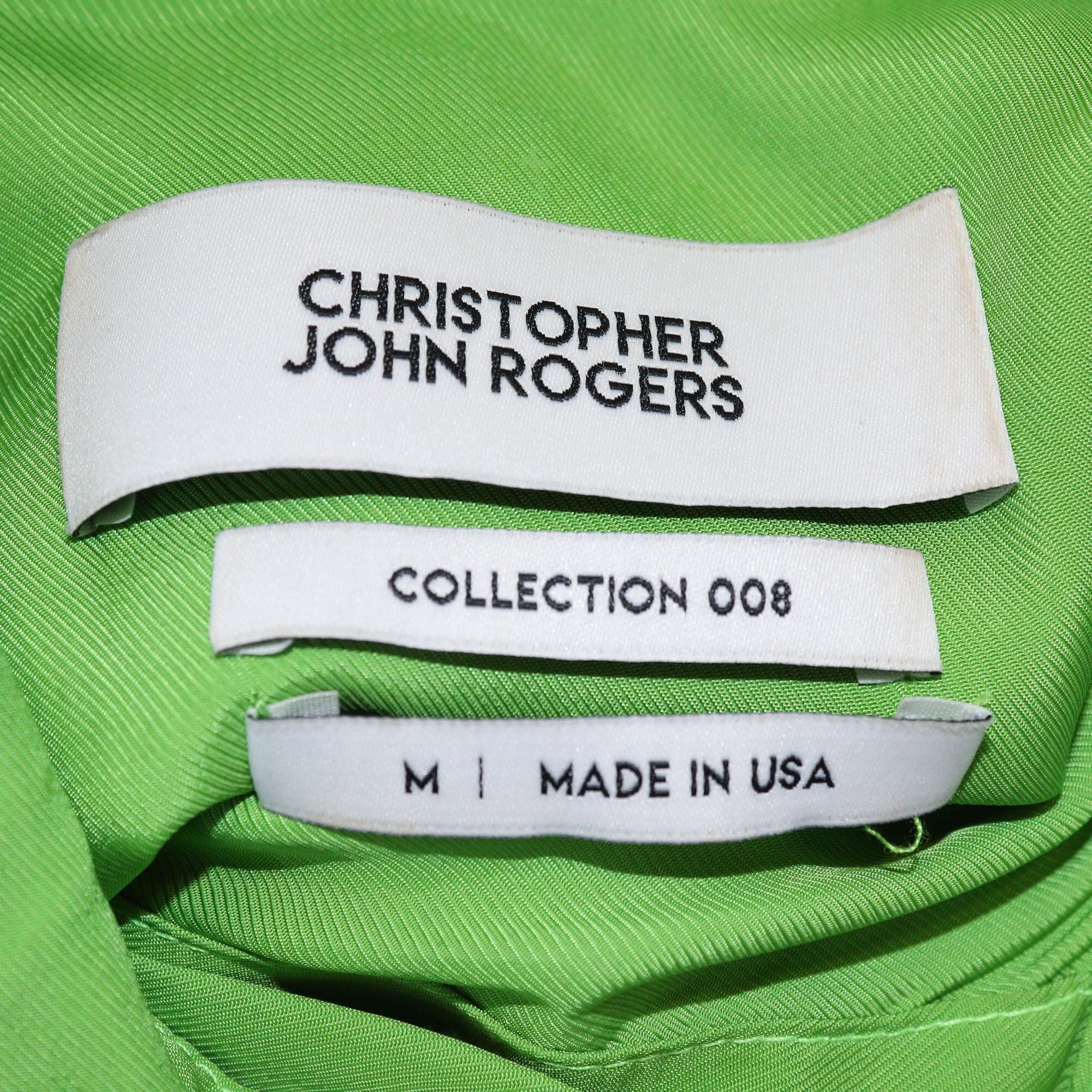Christopher John Rogers Green Oversized Long Sleeve Shirt Womens Christopher John Rogers 
