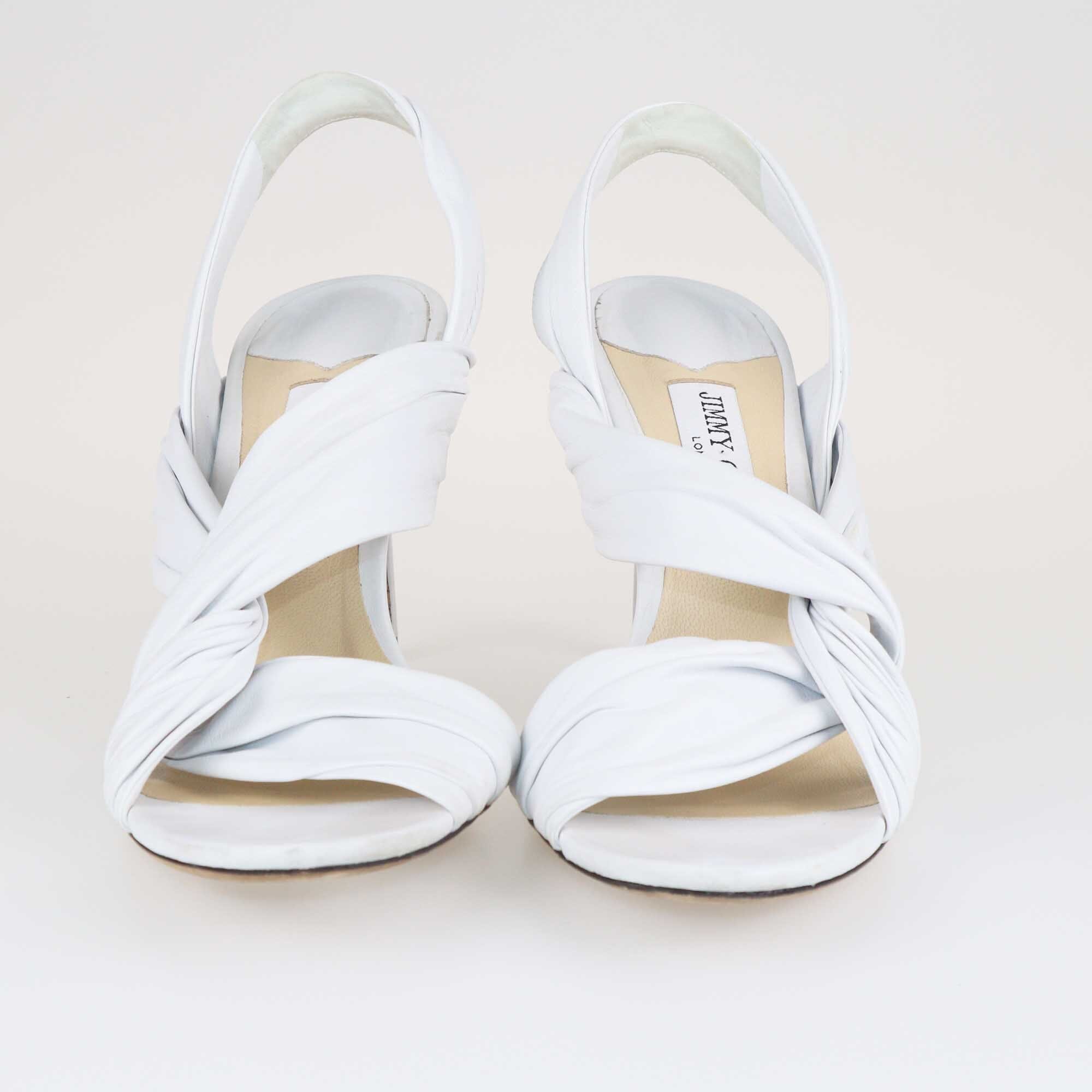 Jimmy Choo White Leila Slingback Sandals Shoes Jimmy Choo 