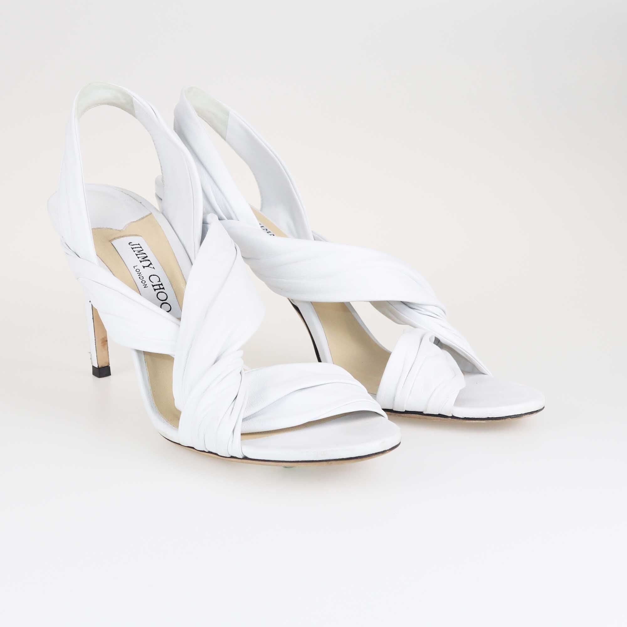 Jimmy Choo White Leila Slingback Sandals Shoes Jimmy Choo 