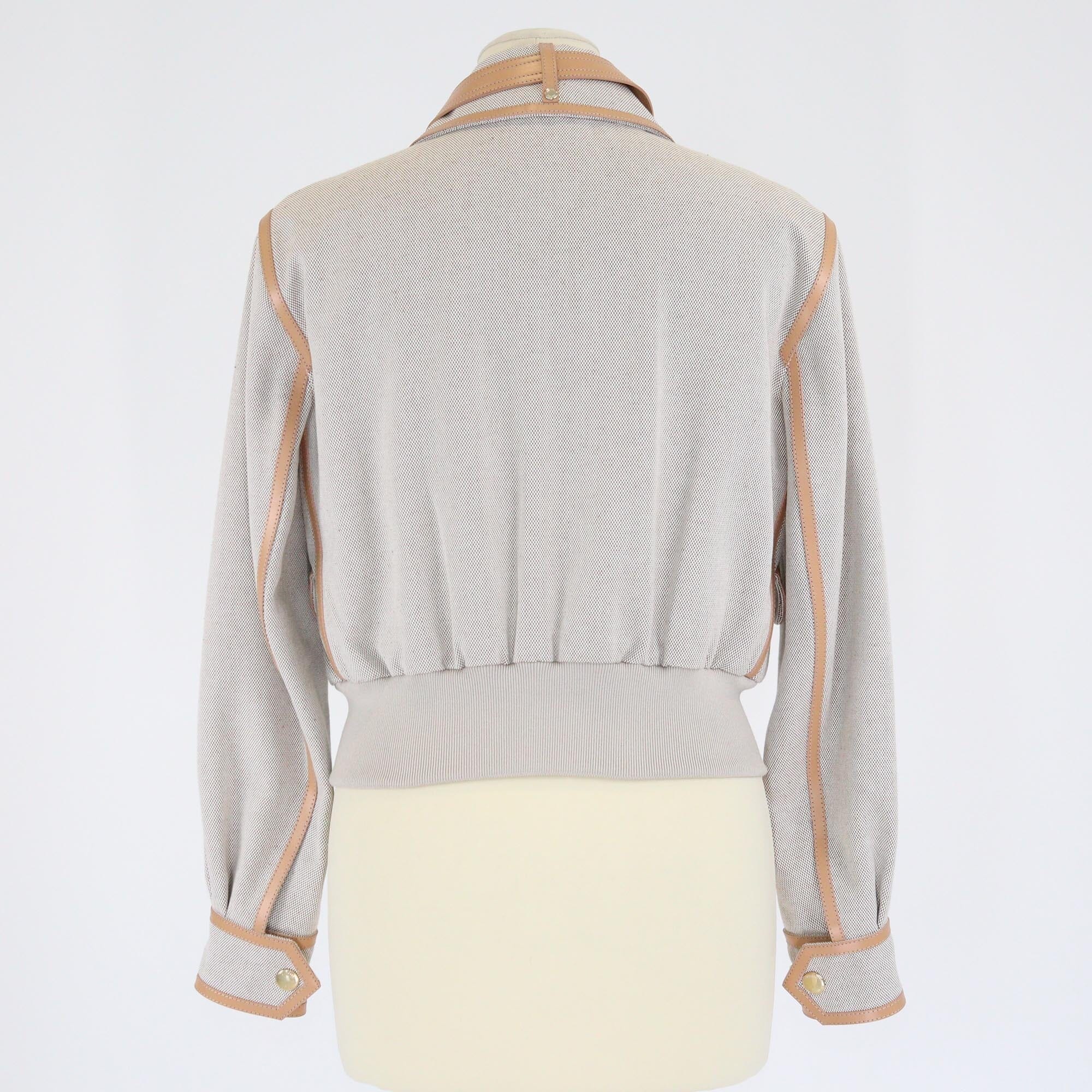 Burberry Tan/Beige Leather Trimmed Blouson Womens Burberry 