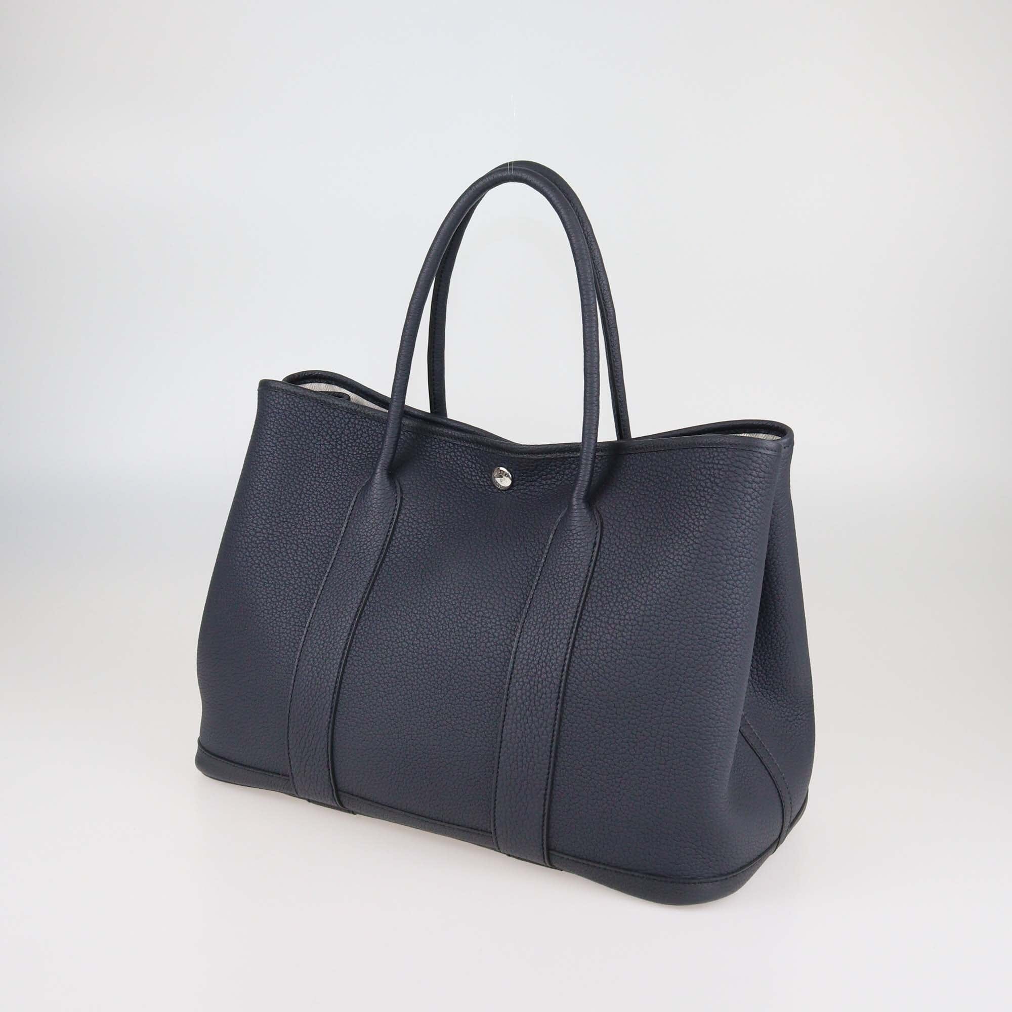 Hermes Bleu Indigo Negonda Leather Garden Party 36 Bag Womens Hermes 