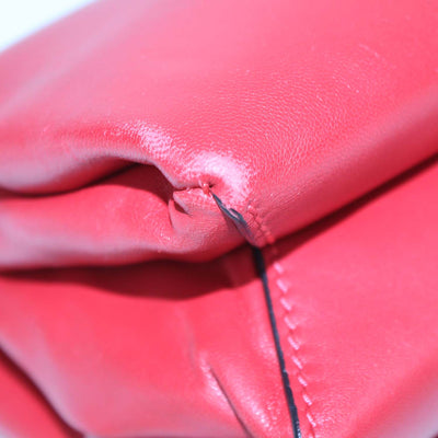 Valentino Red Leather Rockstud Va Va Voom Chain Clutch