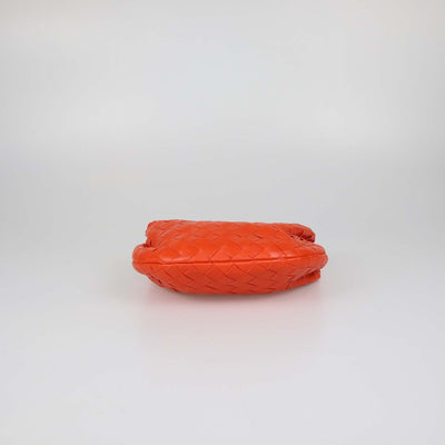 Bottega Veneta Orange Intrecciato Leather Mini Jodie Hobo