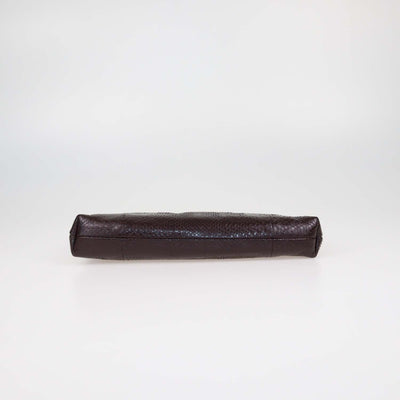Gucci Brown Snake Leather Sienna Tassel Clutch