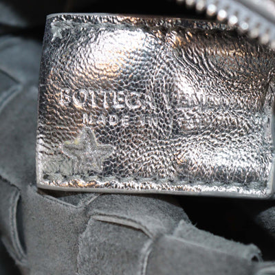 Bottega Veneta Silver Intreccio Leather Mini Loop Camera Bag