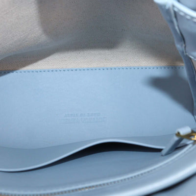 Bottega Veneta Light Blue,Natural Raffia and Leather Small Andiamo Tote