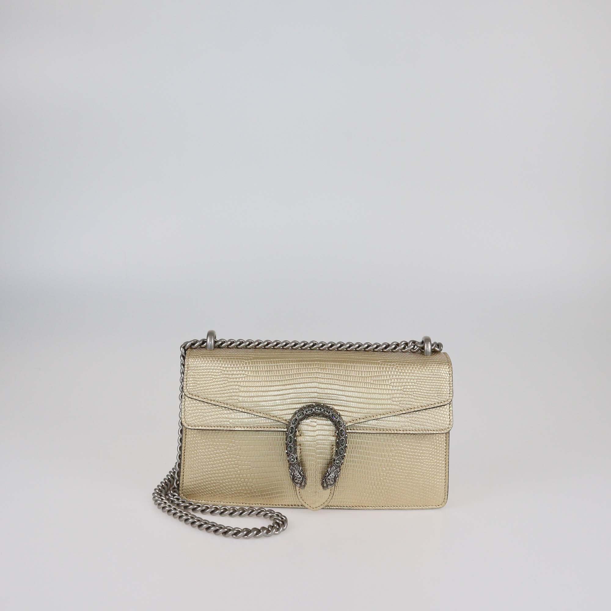 Gucci Gold Lizard Dionysus Small Rectangular Chain Shoulder Bag Womens Gucci 