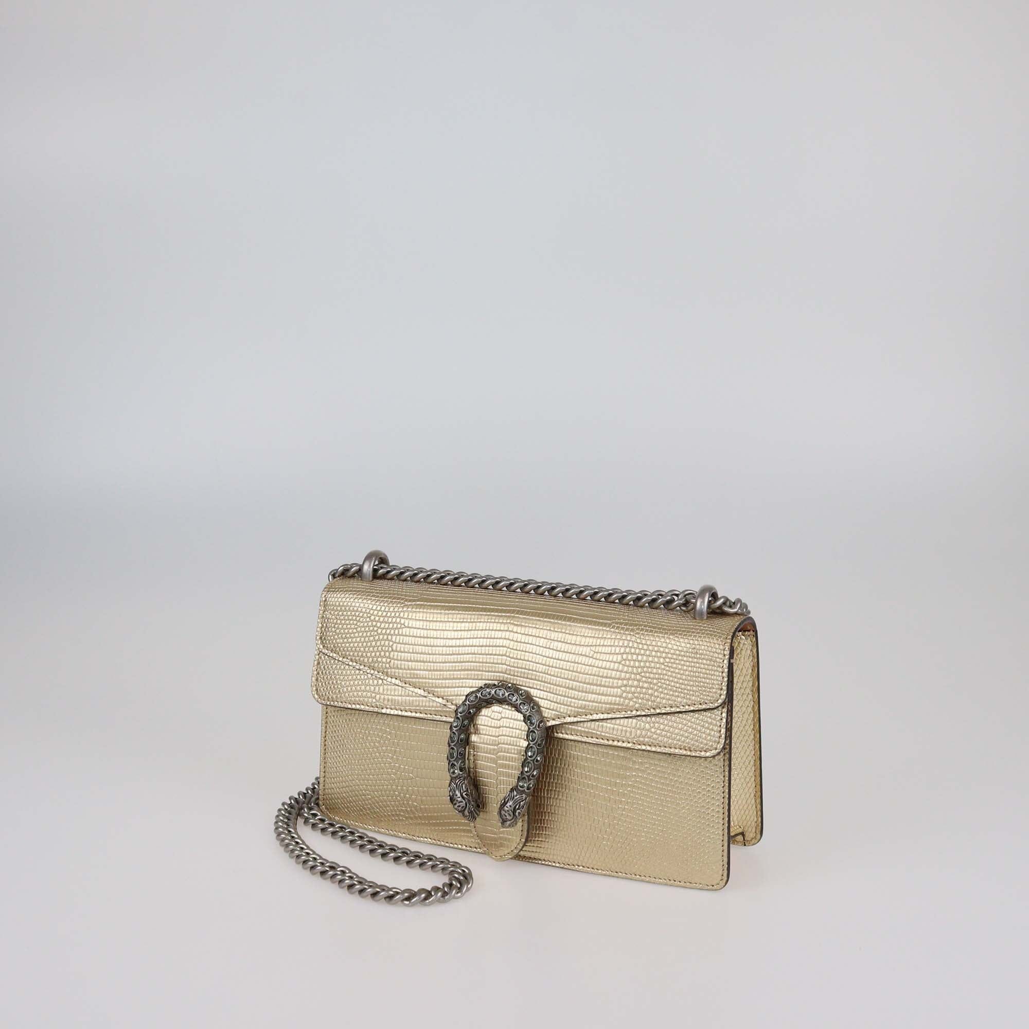Gucci Gold Lizard Dionysus Small Rectangular Chain Shoulder Bag Womens Gucci 
