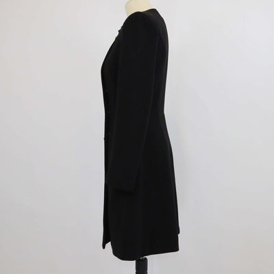 Elisabetta Franchi Black Jersey Lace Up Detail Coat