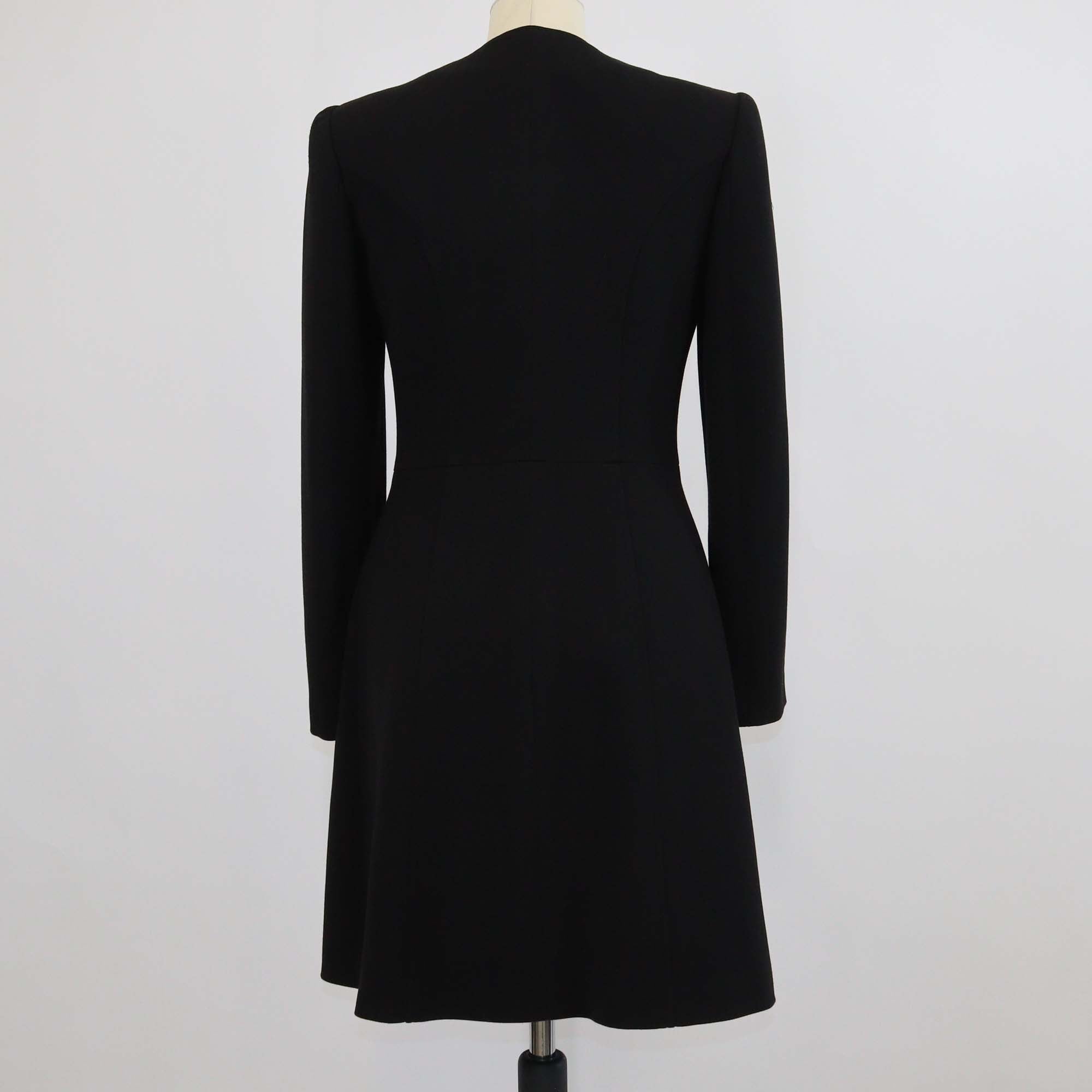 Elisabetta Franchi Black Jersey Lace Up Detail Coat
