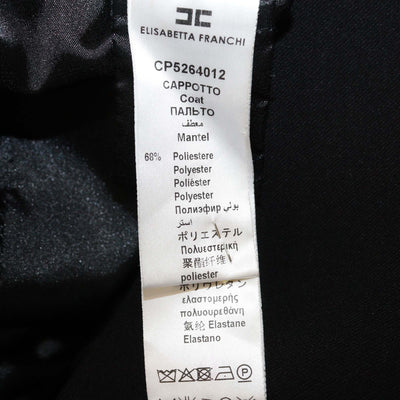 Elisabetta Franchi Black Jersey Lace Up Detail Coat