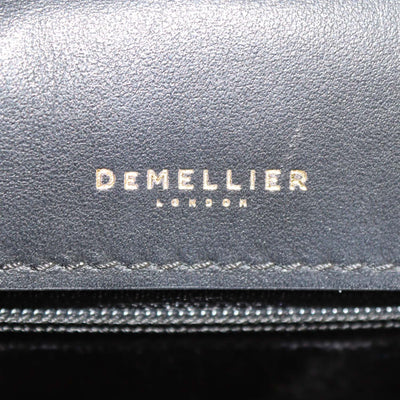 Demellier Black,White Striped Canvas and Leather The Vancouver Shoulder Bag