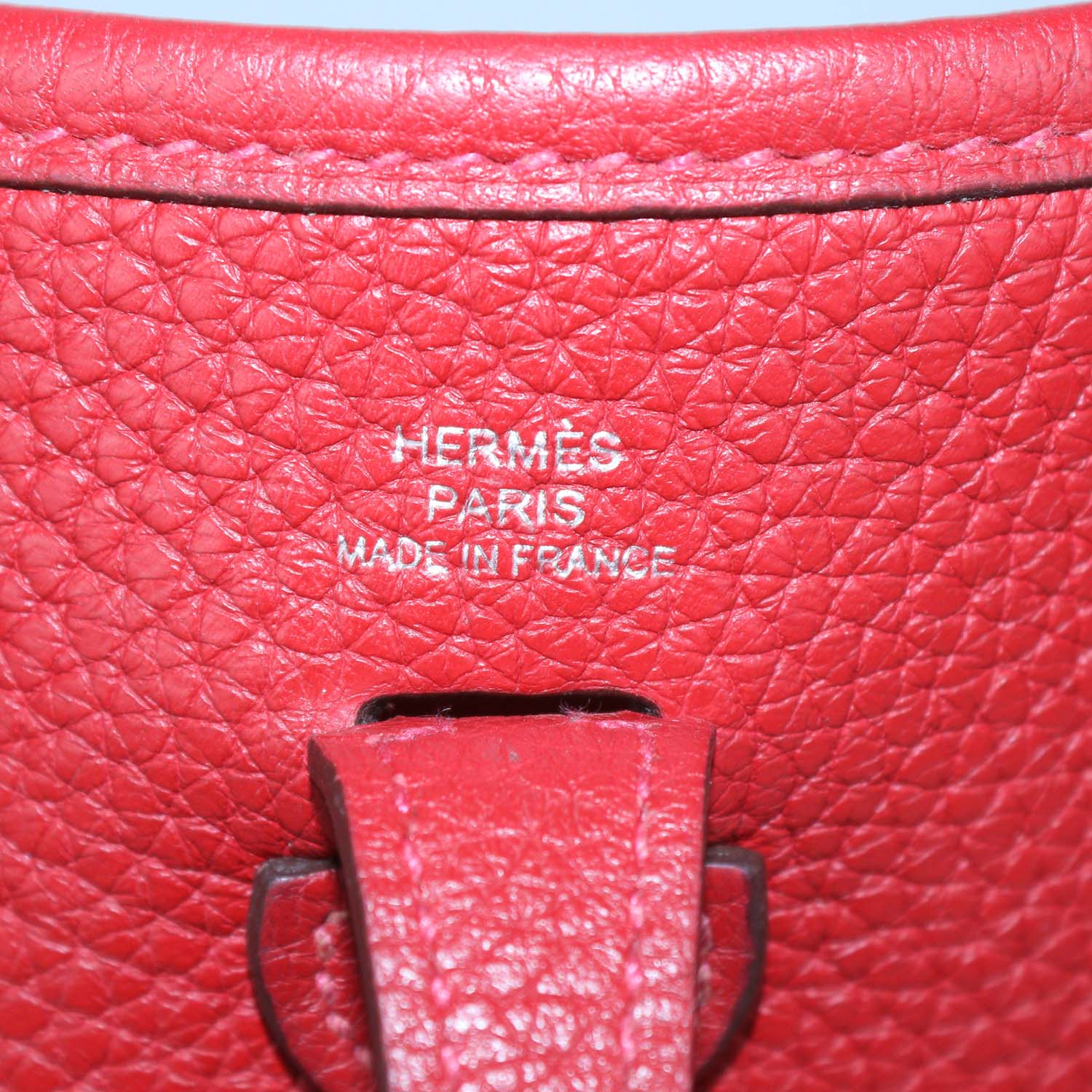 Hermes Red Clemence Leather Evelyne TPM Bag