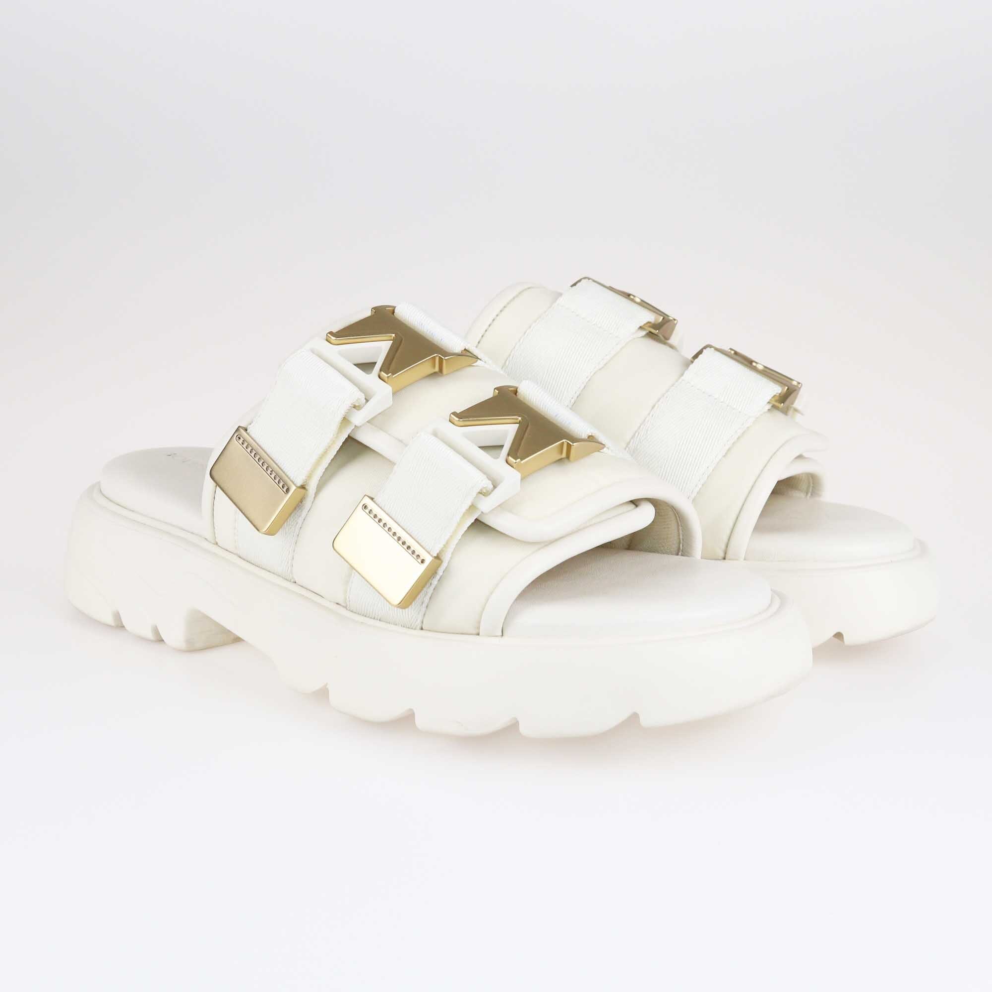 Bottega Veneta White Flash Chunky Slide Sandals Shoes Bottega Veneta 