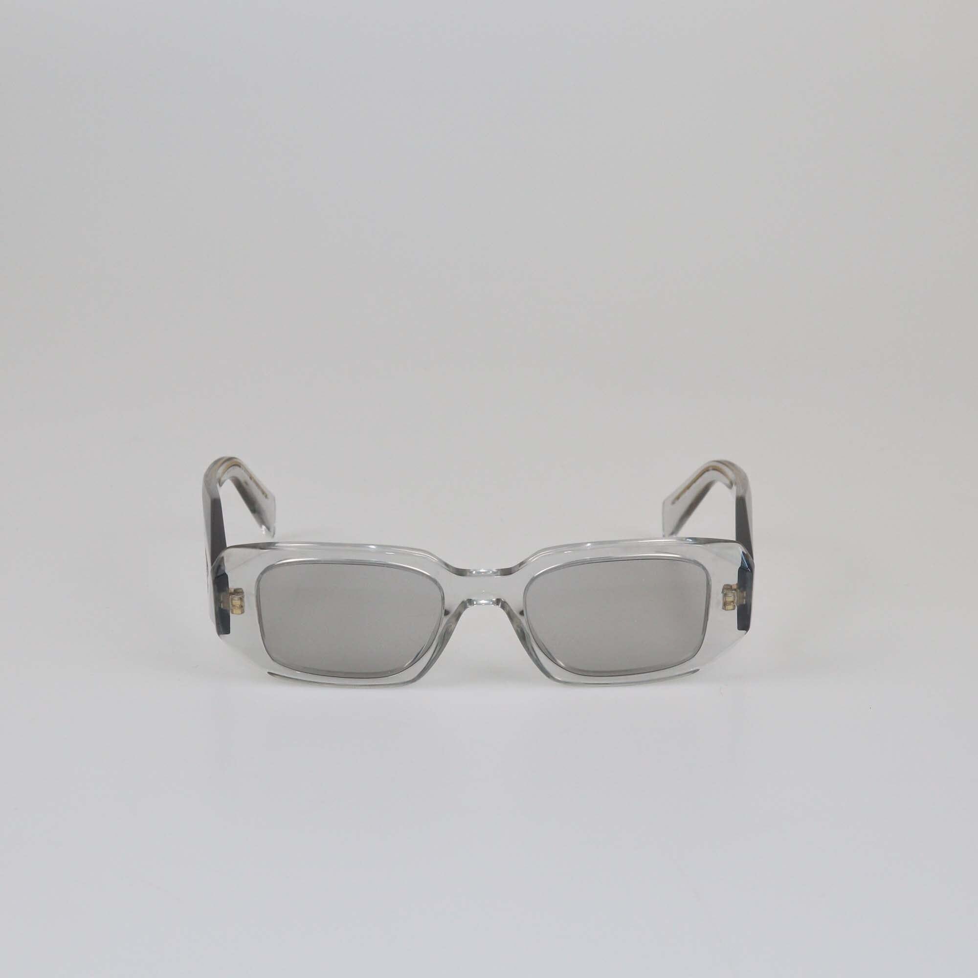 Prada Clear/Light Gray Symbole Sunglasses Womens Prada 