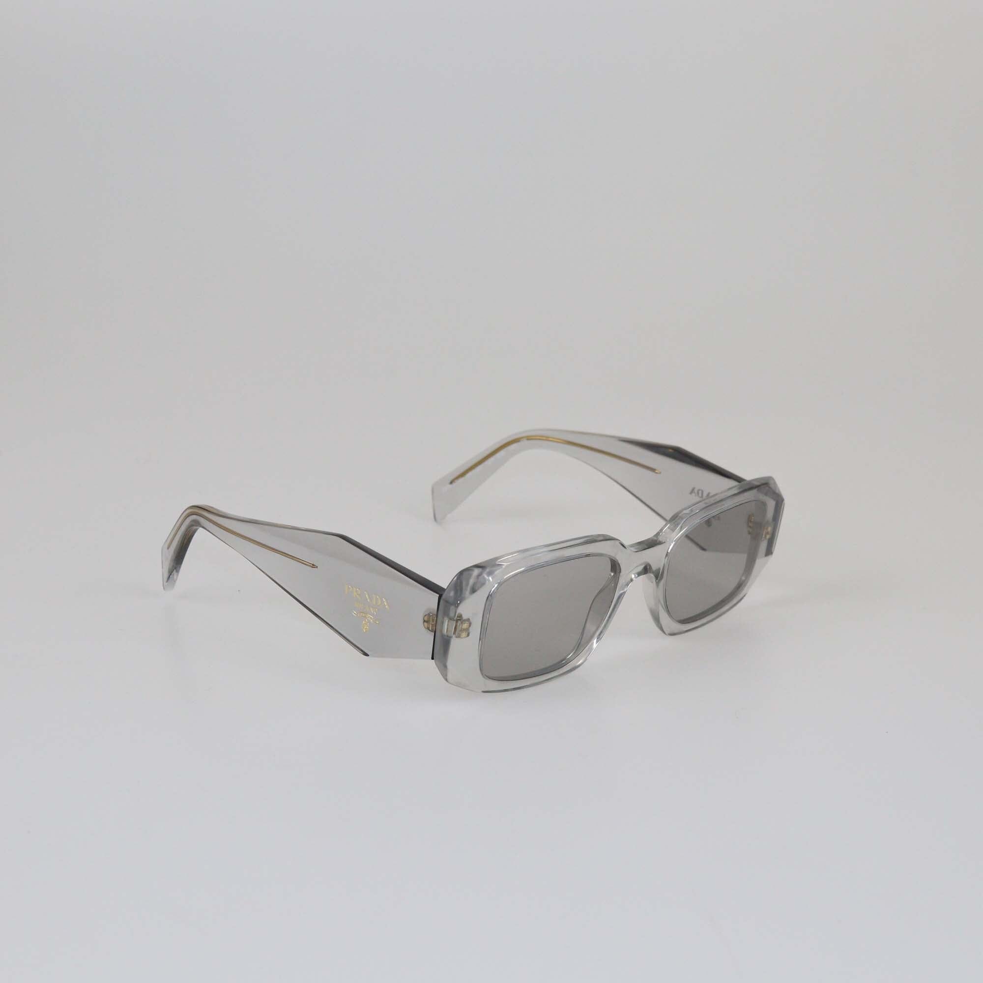 Prada Clear/Light Gray Symbole Sunglasses Womens Prada 