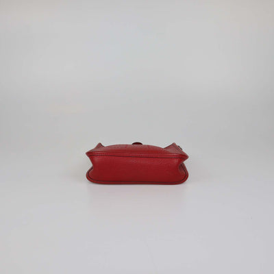 Hermes Red Clemence Leather Evelyne TPM Bag