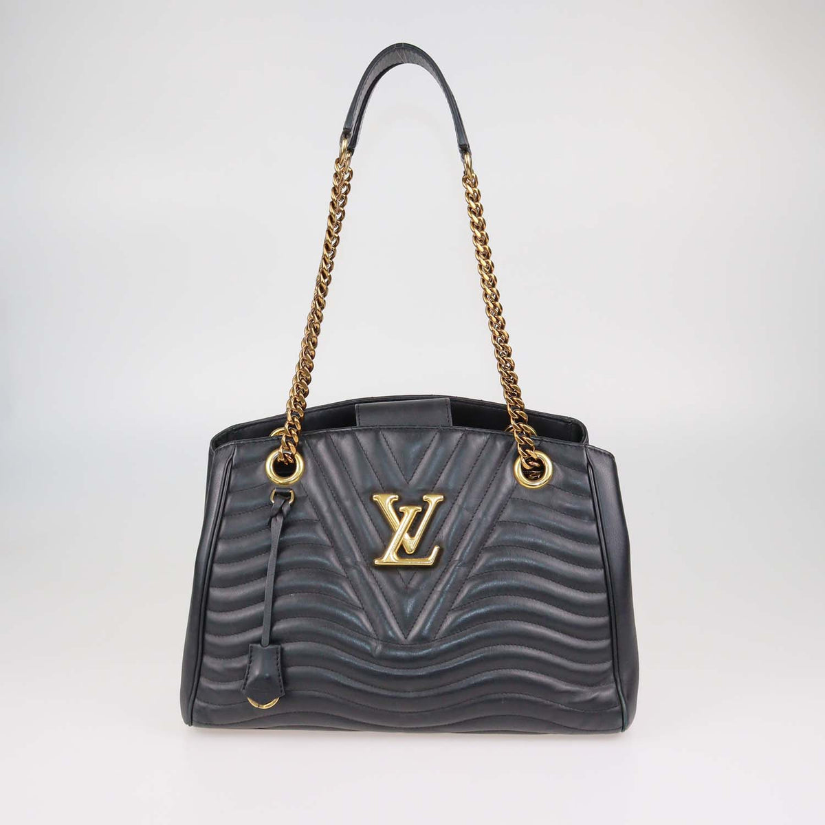 Louis Vuitton Black Leather New Wave Chain Tote