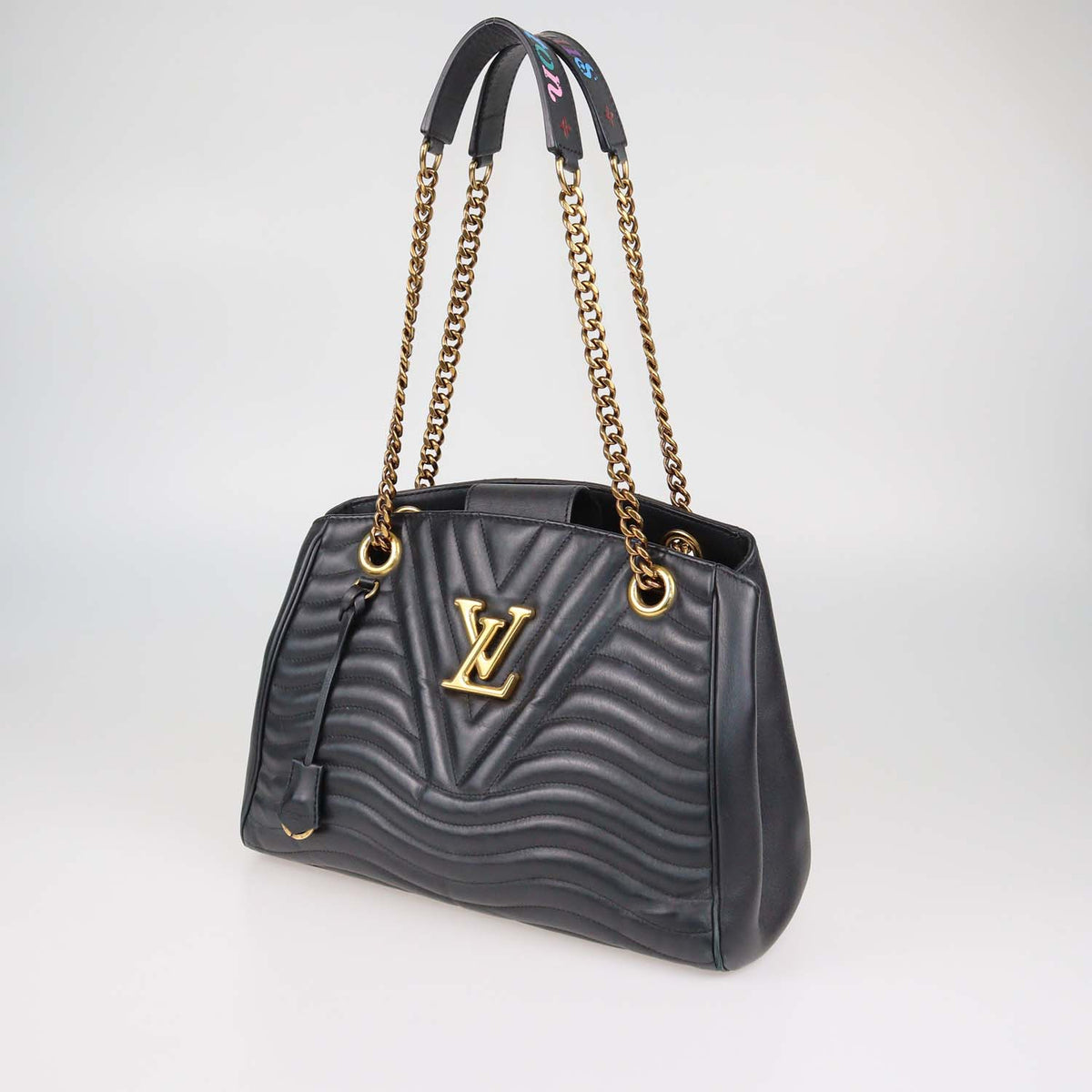 Louis Vuitton Black Leather New Wave Chain Tote