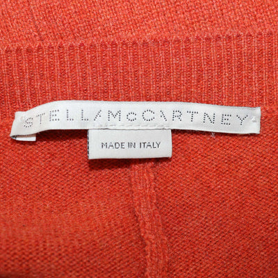 Stella McCartney Dark Orange Cashmere & Wool Knitted V Neck Sweater Dress
