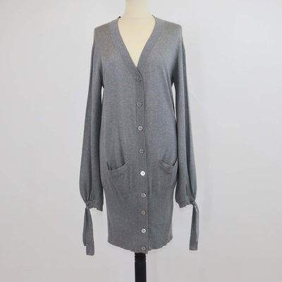 Mulberry Grey Blend Silk Long Cardigan