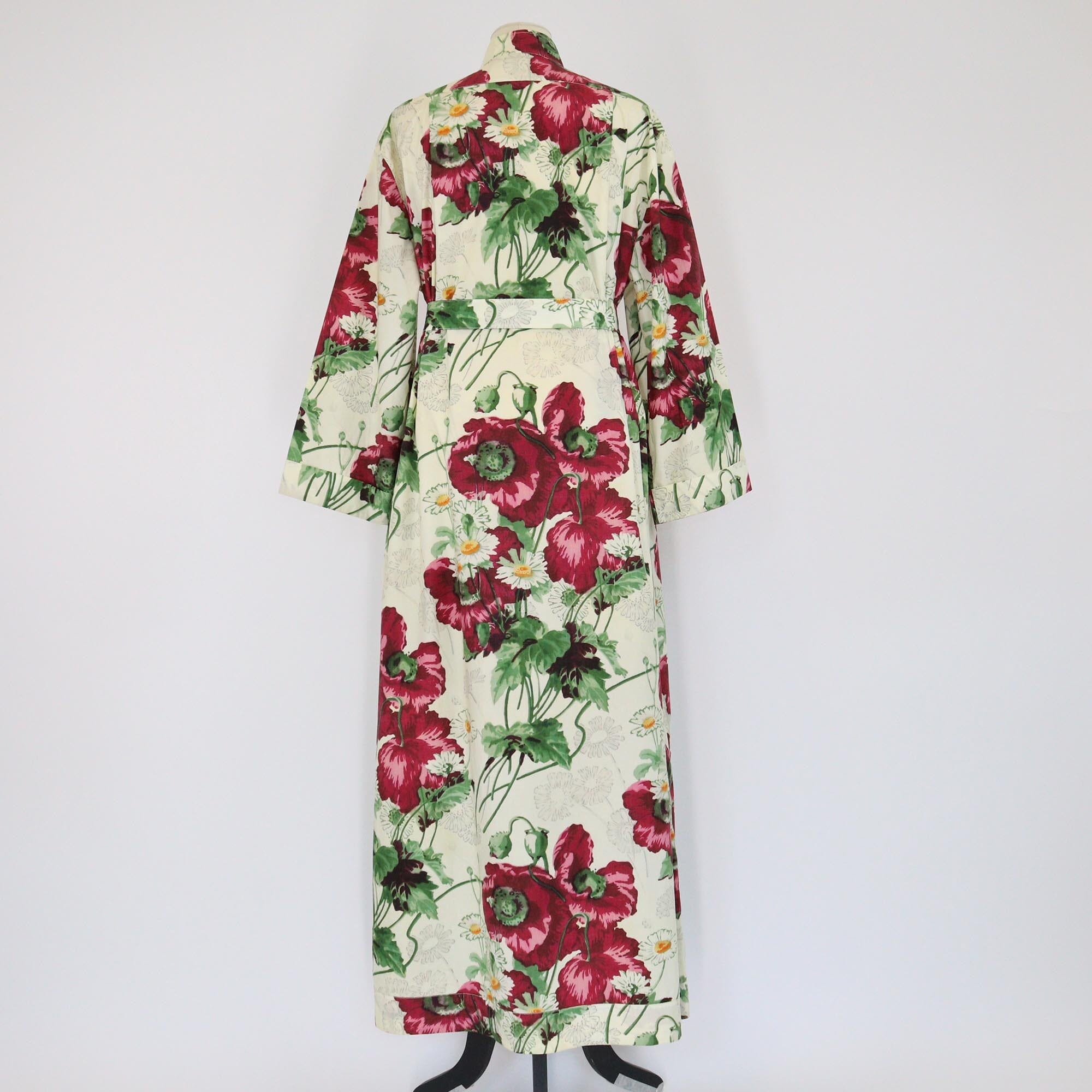 Gucci Multicolor Floral Poplin Belted Long Sleeve Maxi Dress Womens Gucci 