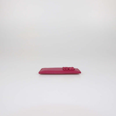 Loewe Fuchsia Leather Anagram Card Holder