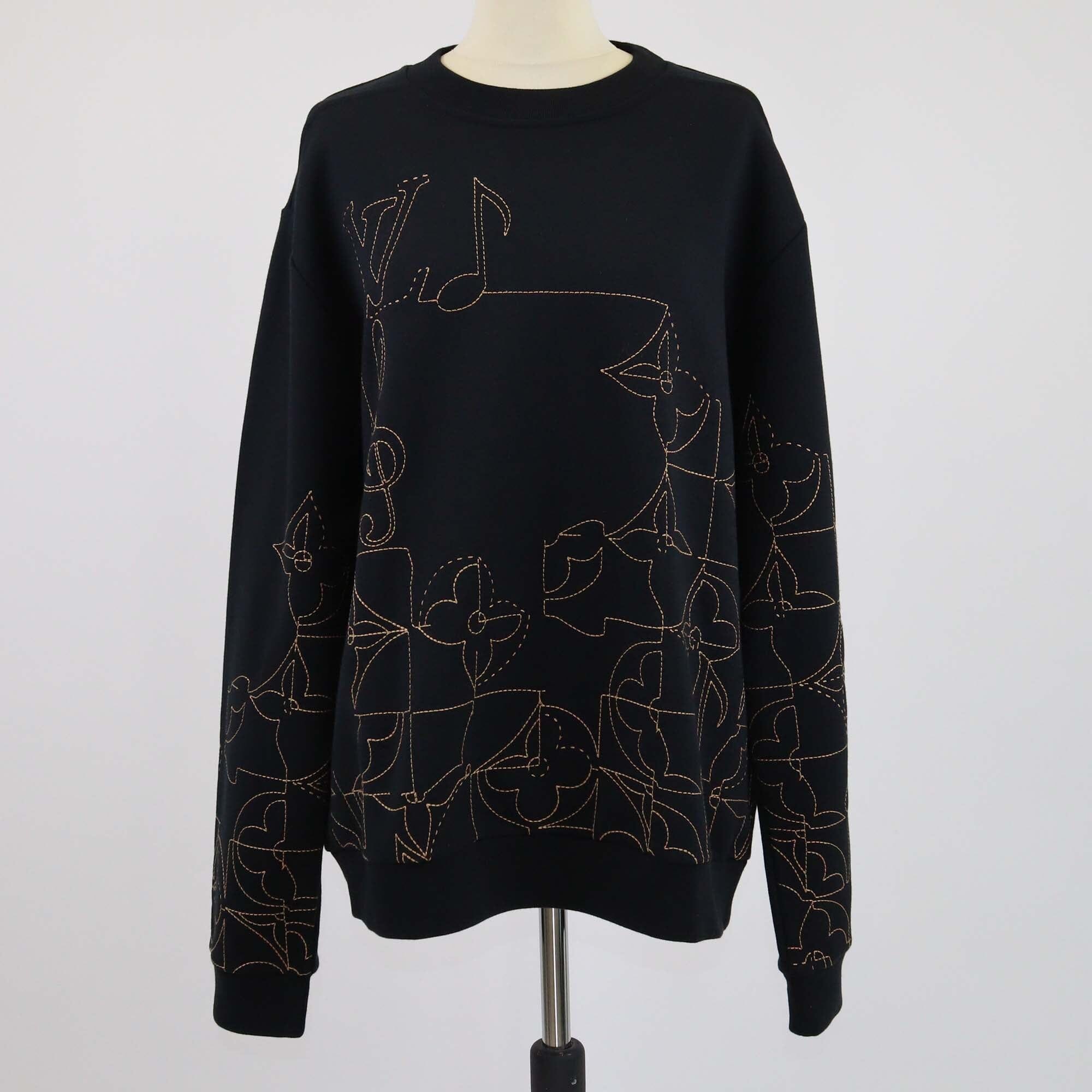 Louis Vuitton Black Music Line Sweater Mens Louis Vuitton 