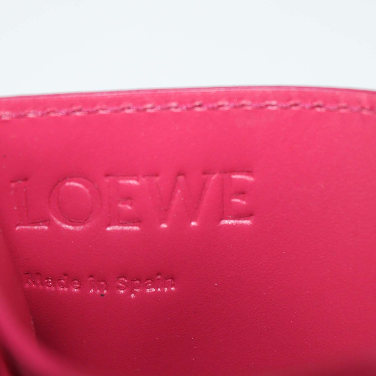 Loewe Fuchsia Leather Anagram Card Holder