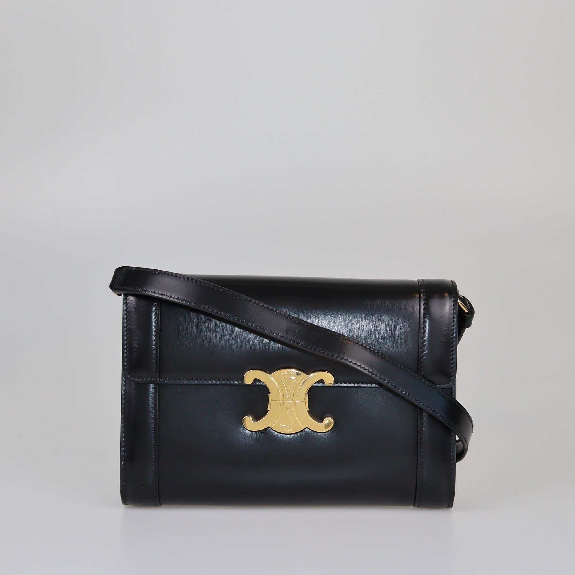 Celine Black Triomphe Shoulder Bag Womens Celine 