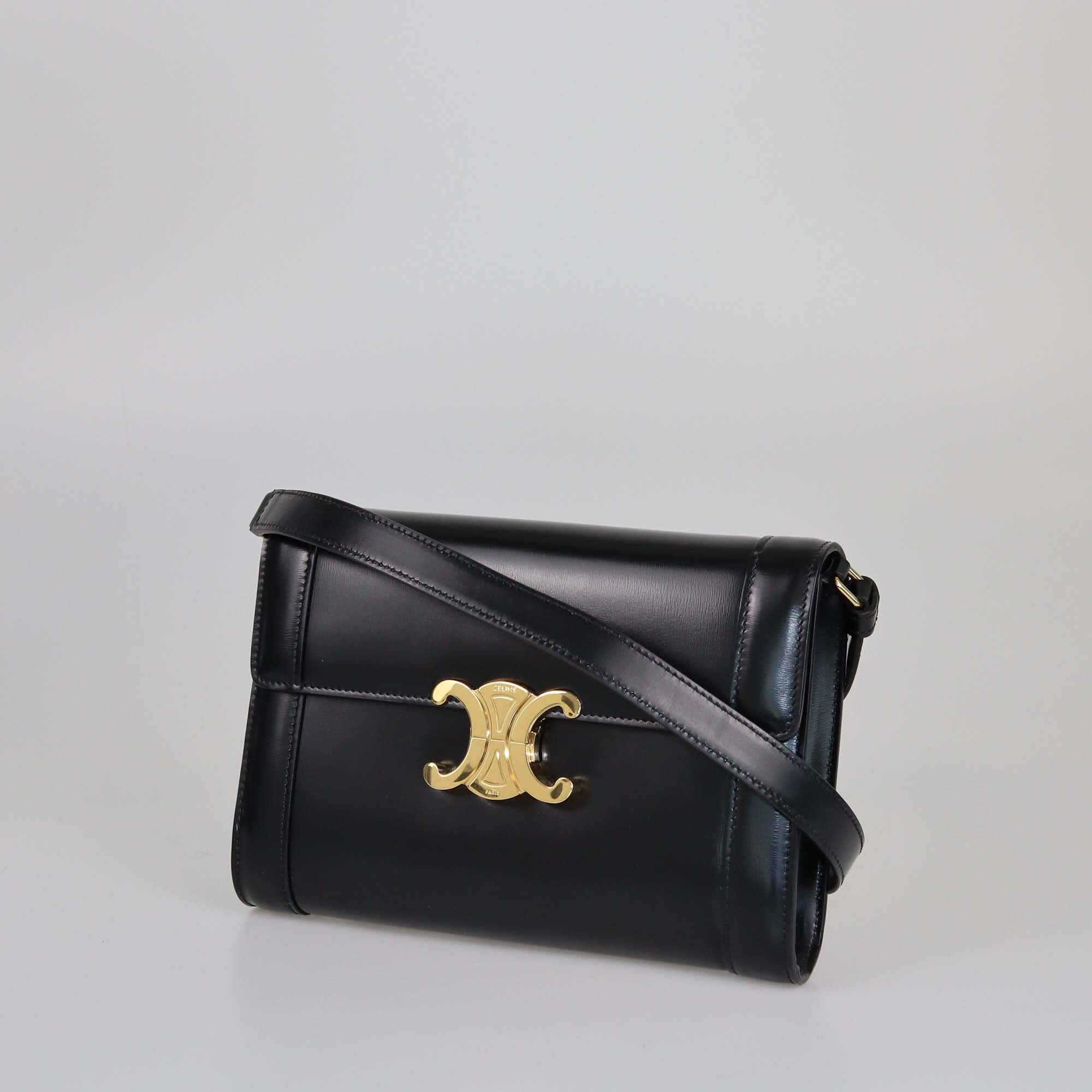 Celine Black Triomphe Shoulder Bag Womens Celine 