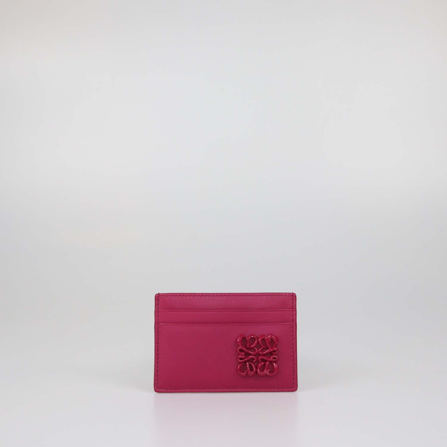 Loewe Fuchsia Leather Anagram Card Holder