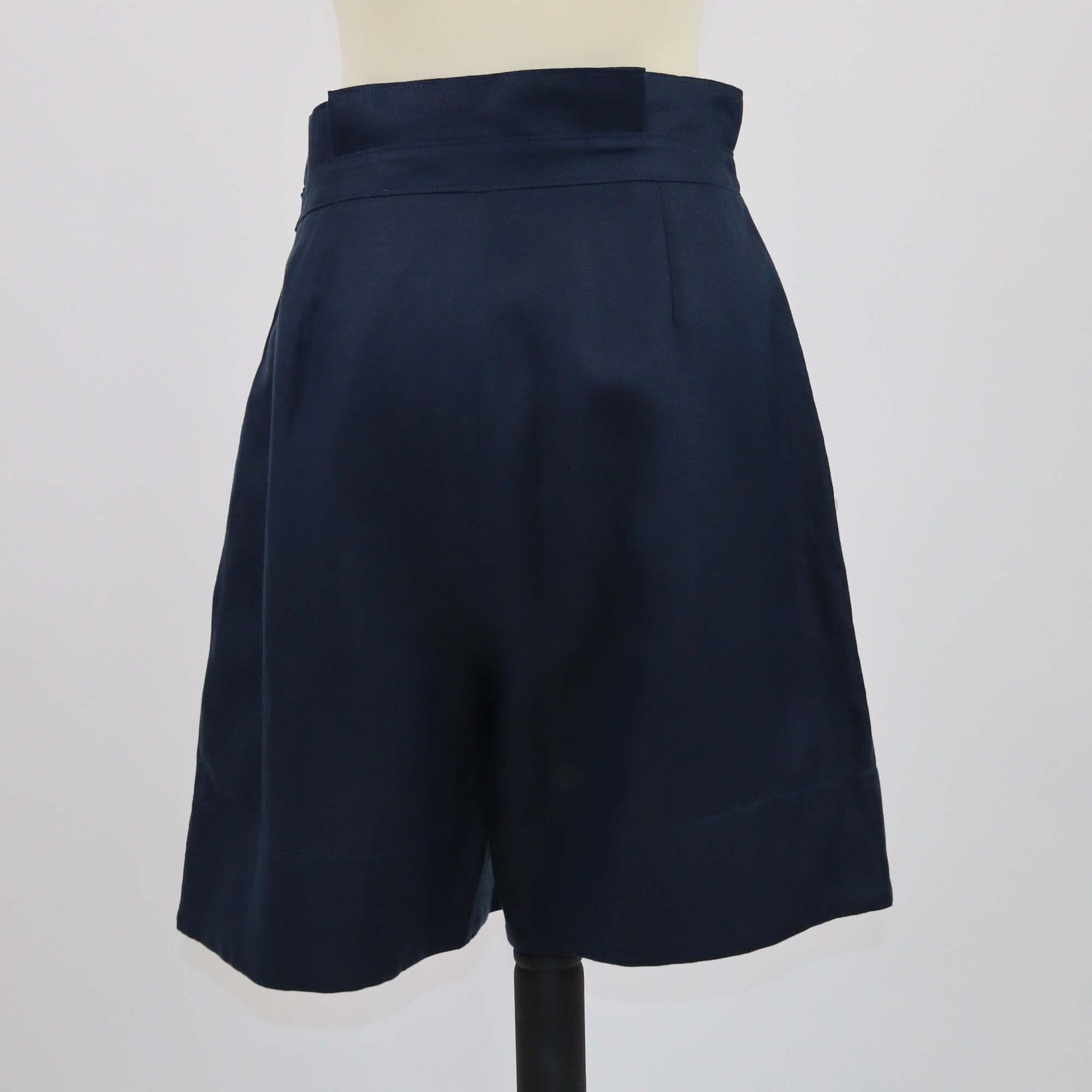 Donna Karan Navy Blue High Rise Shorts Womens Donna Karan 