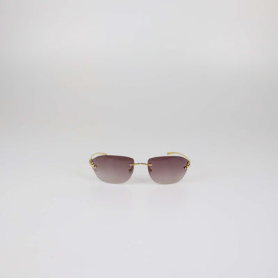 Cartier Burgundy Gradient Panthere de Cartier Rimless Sunglasses