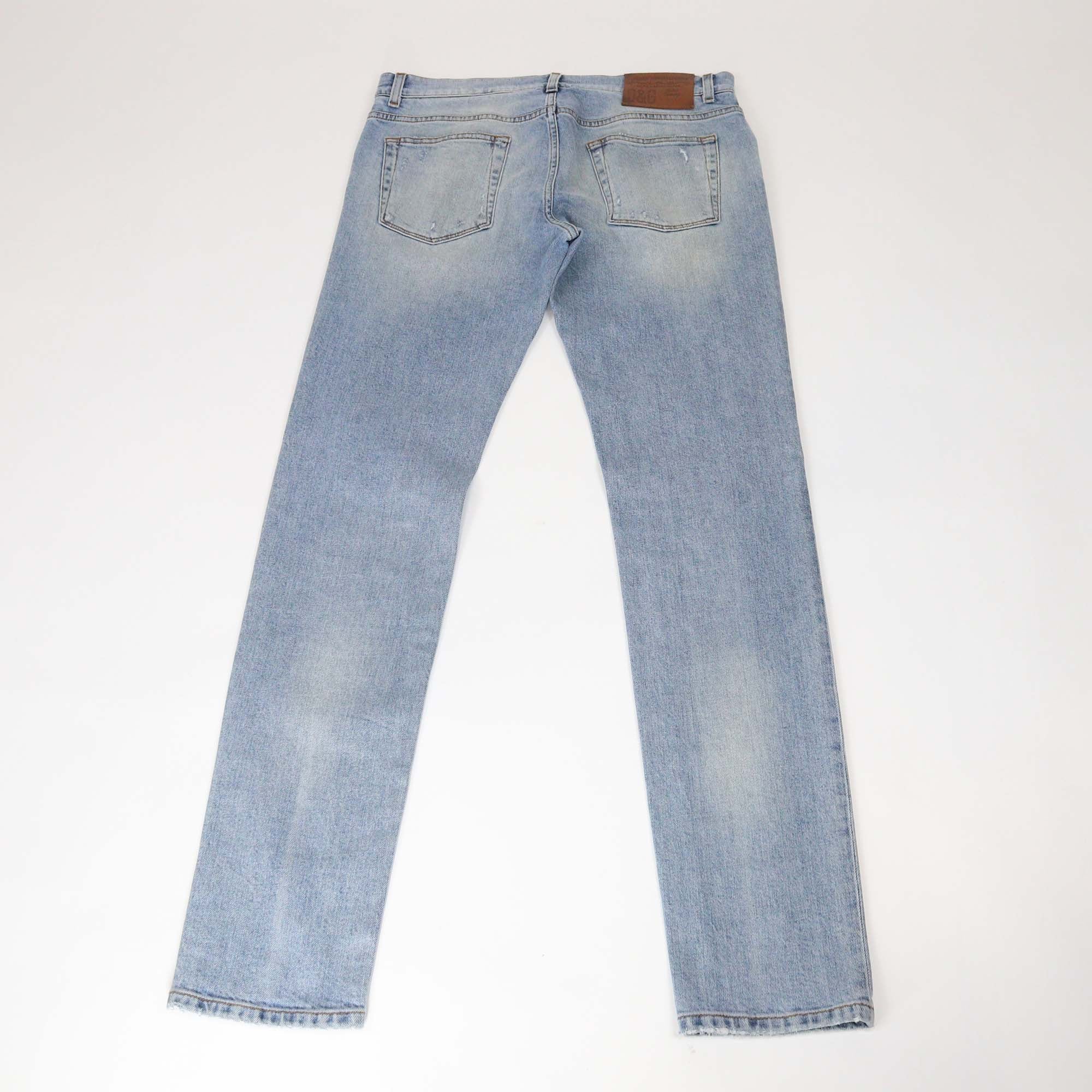 Dolce & Gabbana Black Washed Denim Ripped Skinny Fit Pants