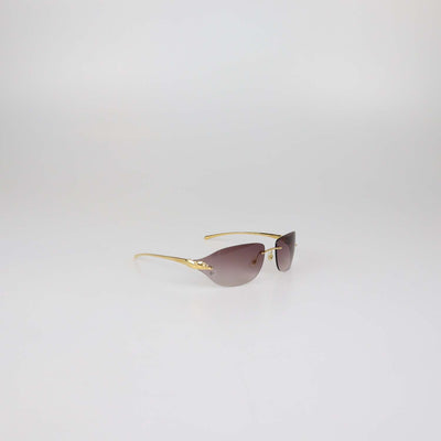 Cartier Burgundy Gradient Panthere de Cartier Rimless Sunglasses
