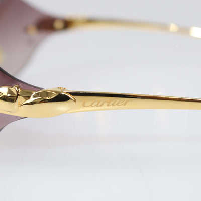 Cartier Burgundy Gradient Panthere de Cartier Rimless Sunglasses