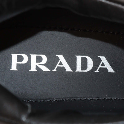 Prada Black Leather Soft Padded Platform Oxford Loafers Womens Prada 