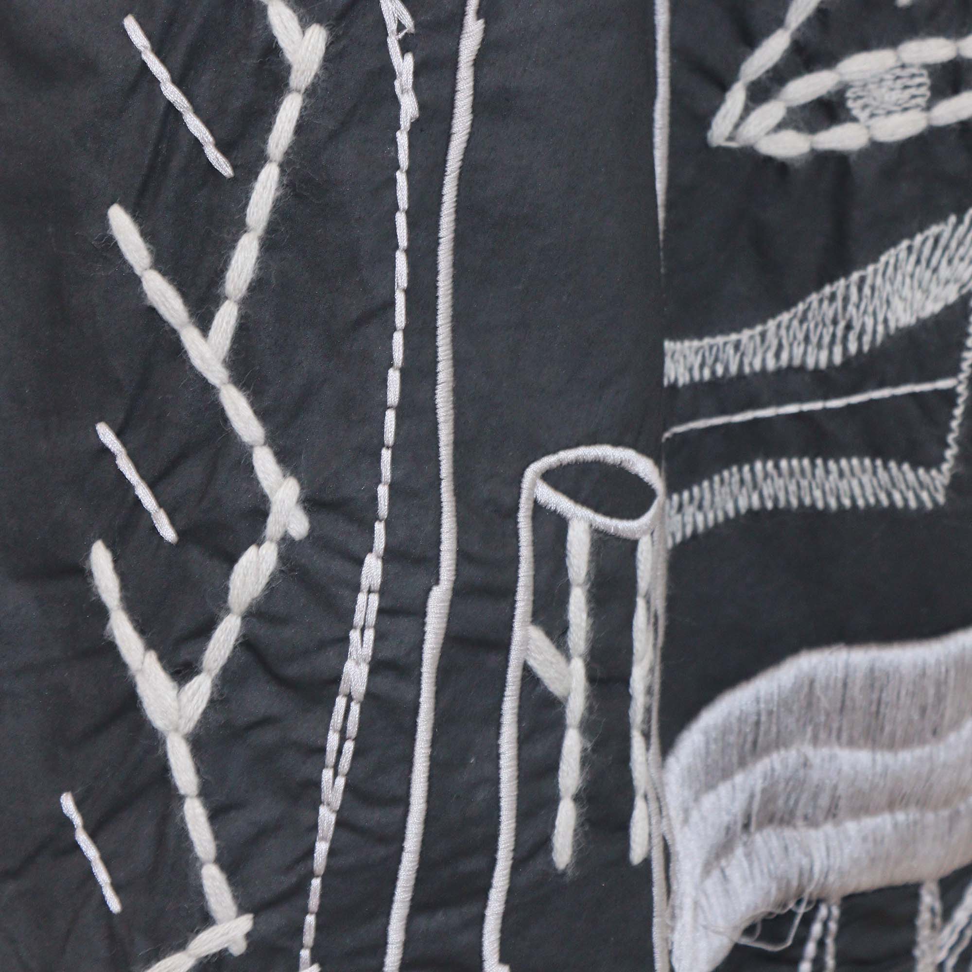 Rick Owens Black Cotton Messiah Embroidered Oversized Sleeveless Vest