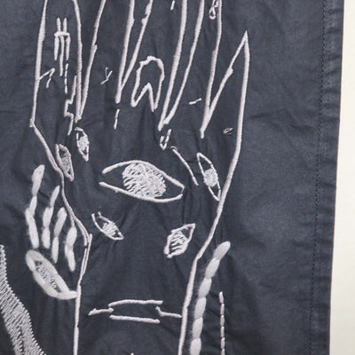 Rick Owens Black Cotton Messiah Embroidered Oversized Sleeveless Vest
