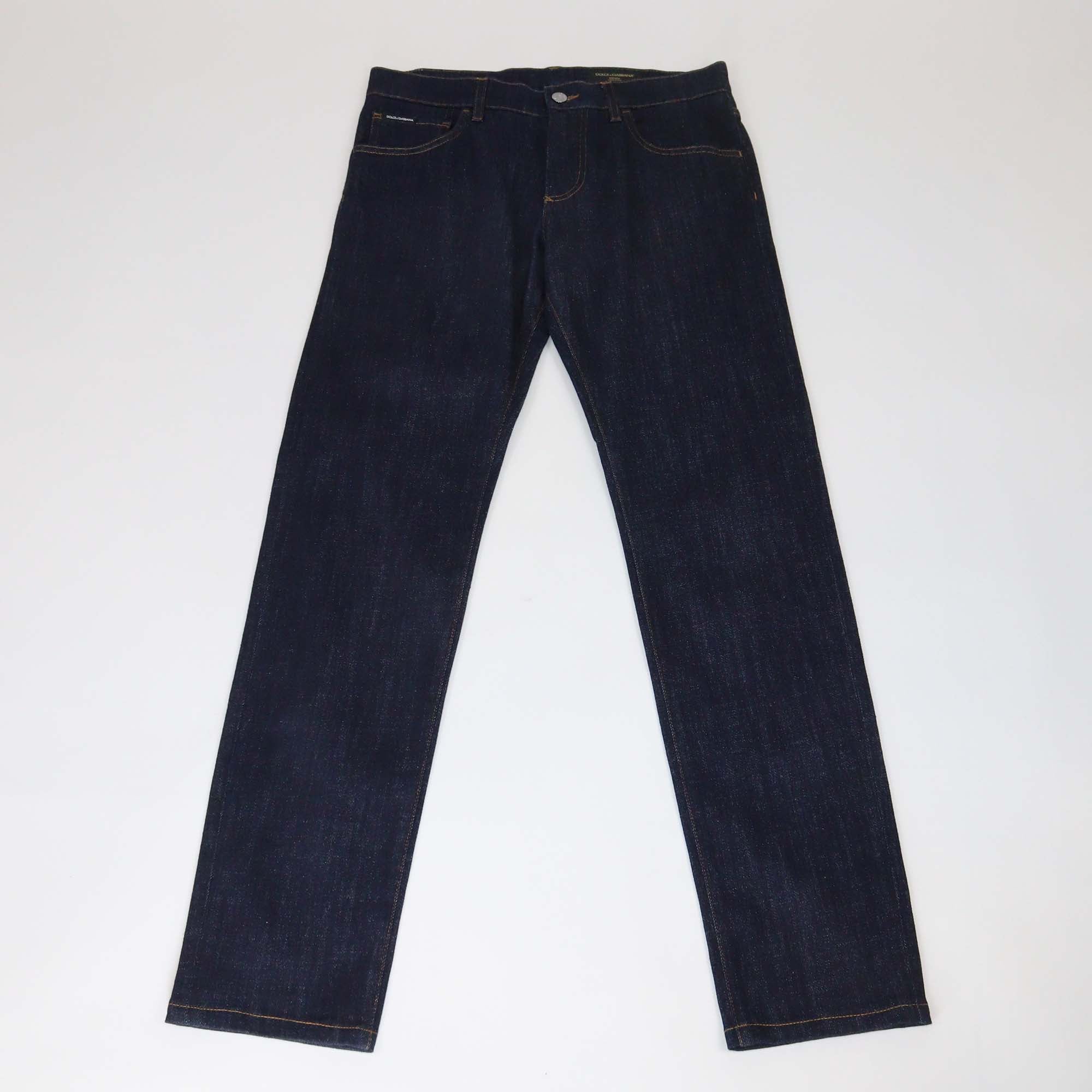 Dolce & Gabbana Dark Blue Denim Slim Fit Pants
