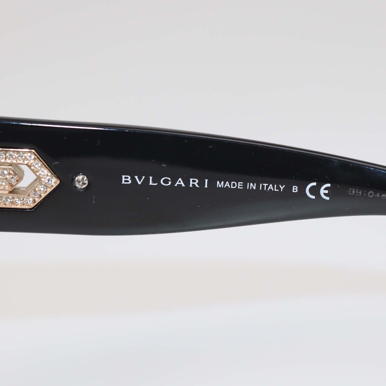 Bvlgari Black Gradient Crystal Cat Eye Sunglasses
