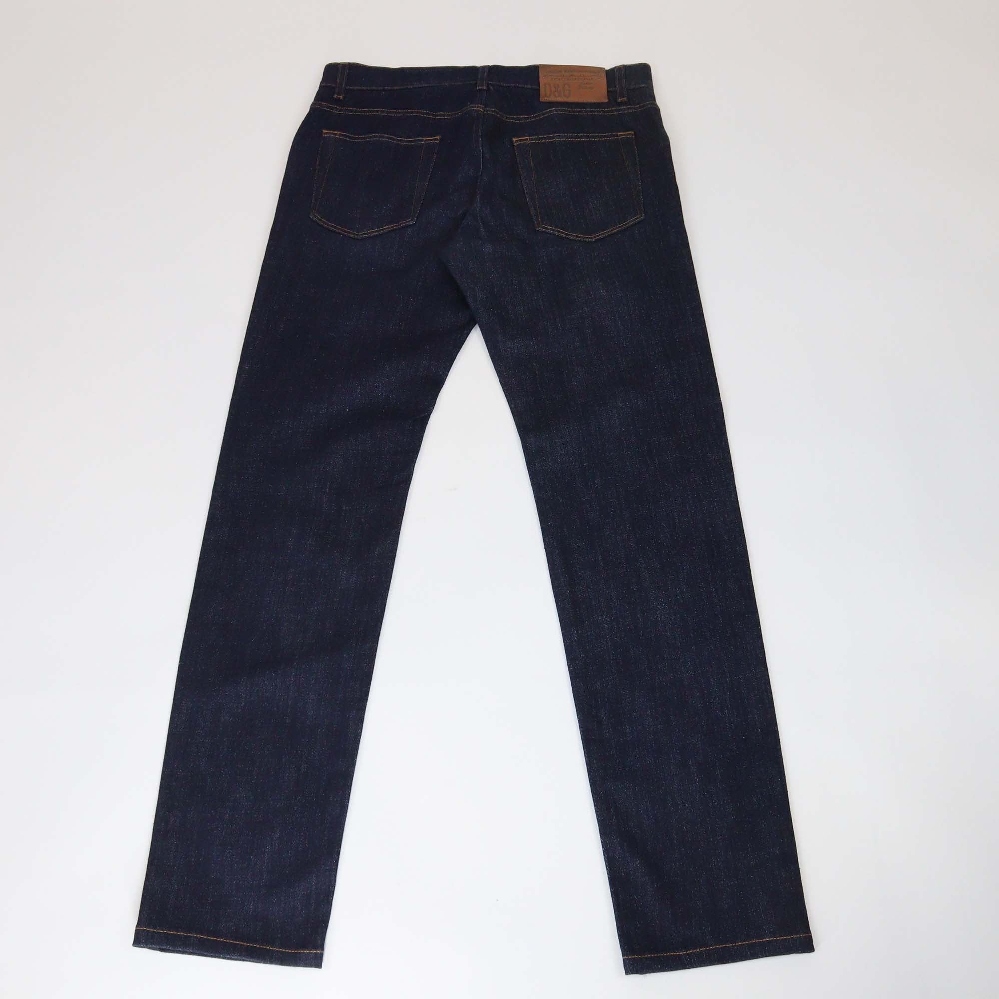 Dolce & Gabbana Dark Blue Denim Slim Fit Pants