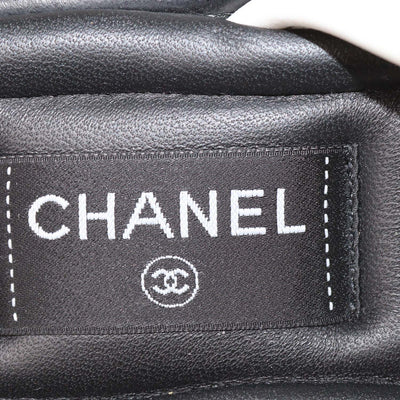Chanel White Leather Puffy Criss Cross Sandals